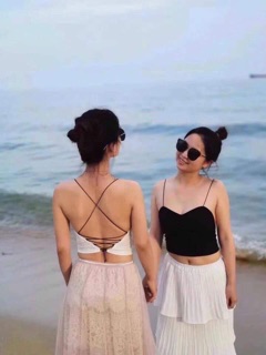 Áo đan dây lưng sexy có mút ngực.