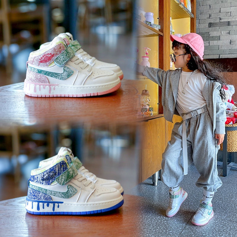 Đứa béphụ nữ mang thaiphiên bản aj của giày trẻ em gái, thể thao, bóng rổ mới mùa hè năm 2021, cao cổ dành cho nam, trào