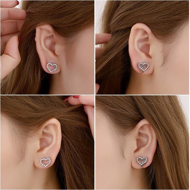 1 Đôi Khuyên Tai HìNh Sao BiểN / TráI Tim ĐíNh Kim Cương Giả NhiềU MàU ThờI Trang Cho Nữ