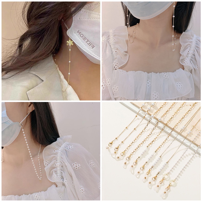 Dây Đeo Mặt Nạ Ngọc Trai Có Khóa Cài Chống Trượt/ Thất Lạc Tiện Dụng