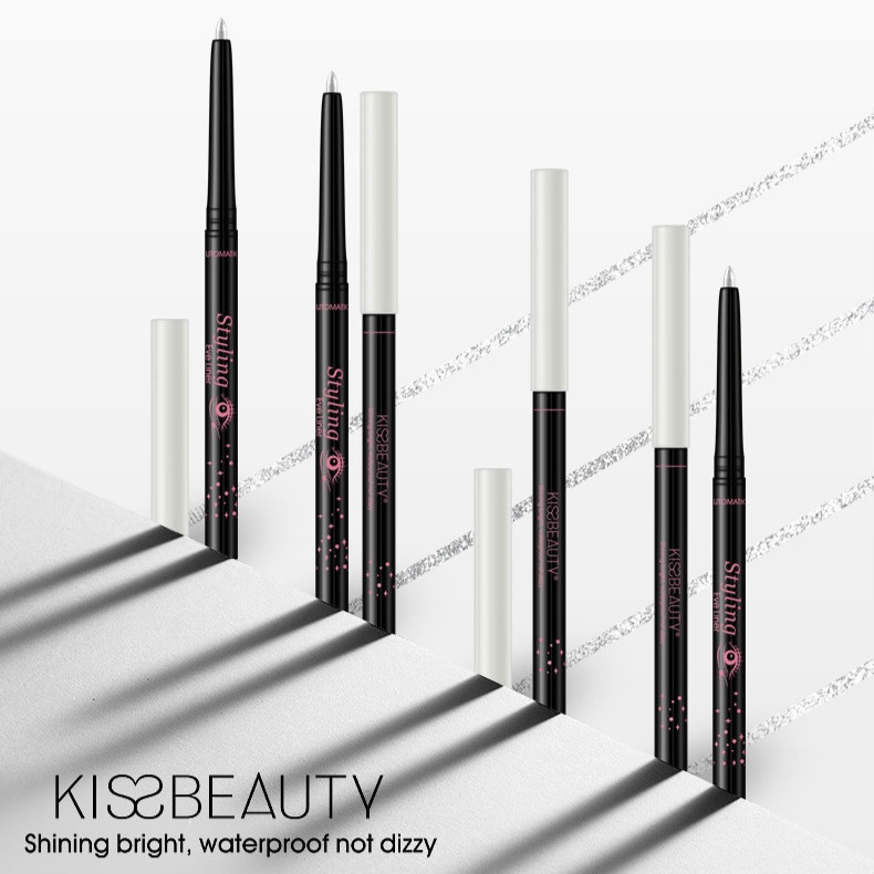 [Hàng mới về] Bút kẻ mắt Kiss Beauty ánh nhũ đầu xoay tự động chống thấm nước | BigBuy360 - bigbuy360.vn