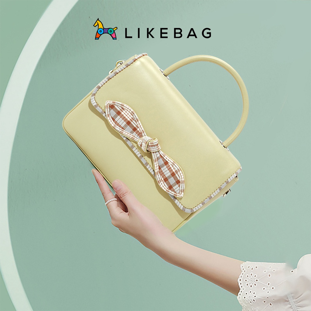Túi đeo chéo nữ thời trang LIKEBAG form chữ nhật nhỏ gọn phối nơ dễ thương ST2150 - LIBAGI