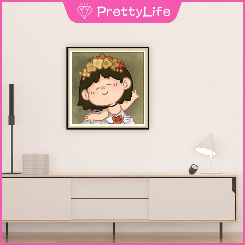 Bộ Tranh Đính Đá 5D Tự Làm 30x30cm / 40x40cm / 50x50cm Hình Nhân Vật Hoạt Hình Dễ Thương Trang Trí Nhà Cửa