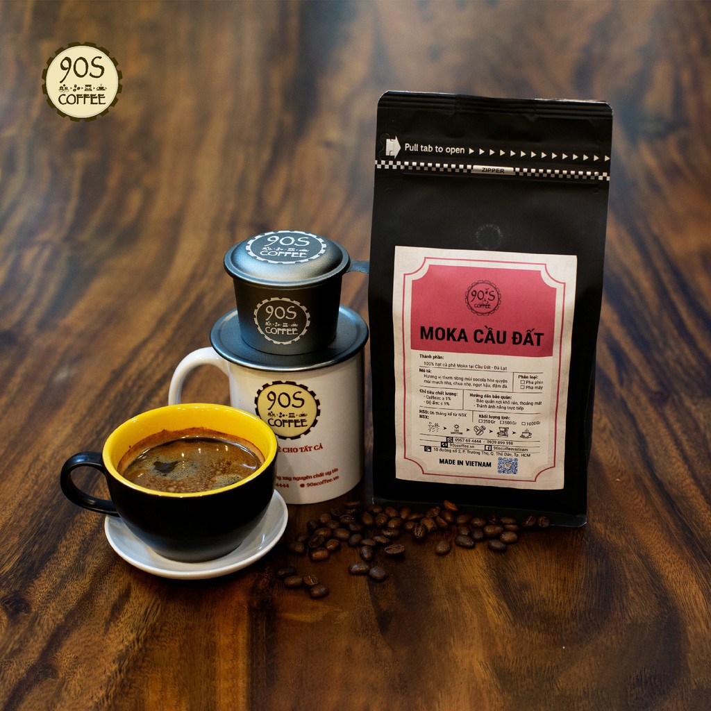 [HOT] Túi  250Gr Cà Phê Moka Cầu Đất Nguyên Chất Rang Mộc | 100% Cà Phê Sạch | 90S Coffee Vietnam | BigBuy360 - bigbuy360.vn