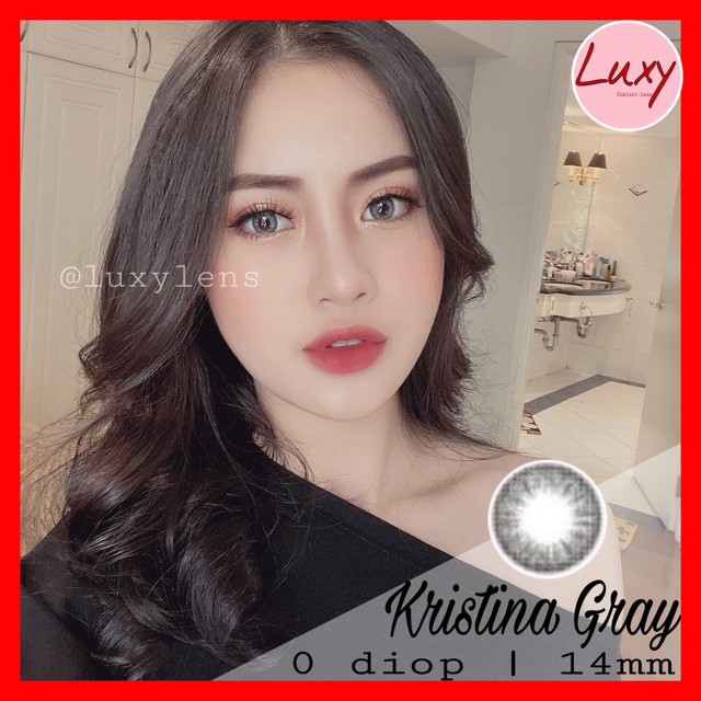 [ Ảnh Thật ] Lens Kristina Gray 0-6 Độ 14mm LUXY LENS Hàn Quốc - Có Bảo Hành