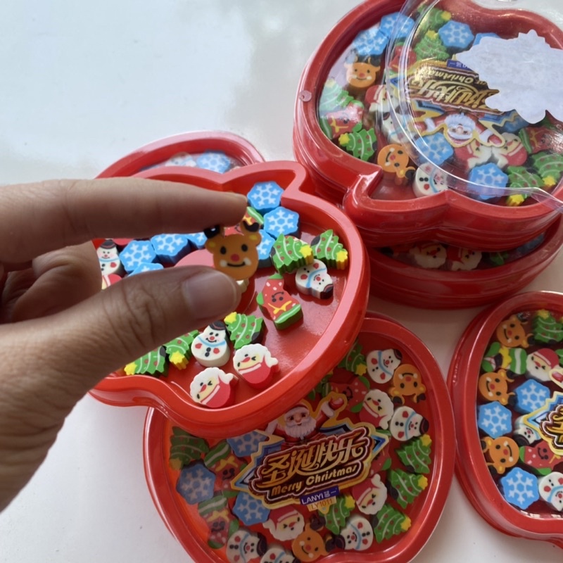 Set 30 Gôm Tẩy Bút Chì Noel Hình Quả Táo