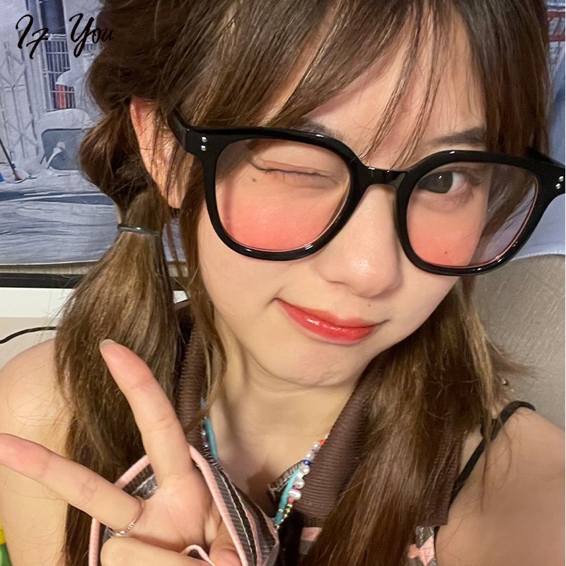 Mắt kính AY chống ánh sáng xanh tròng phẳng hiệu ứng gradient thời trang phong cách Hàn Quốc dành cho nữ