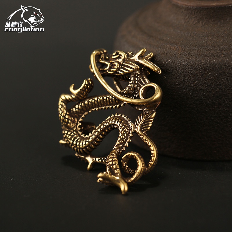 Móc Khóa Hình Rồng Trung Hoa Ba Chiều Sáng Tạo Bằng Đồng Thau