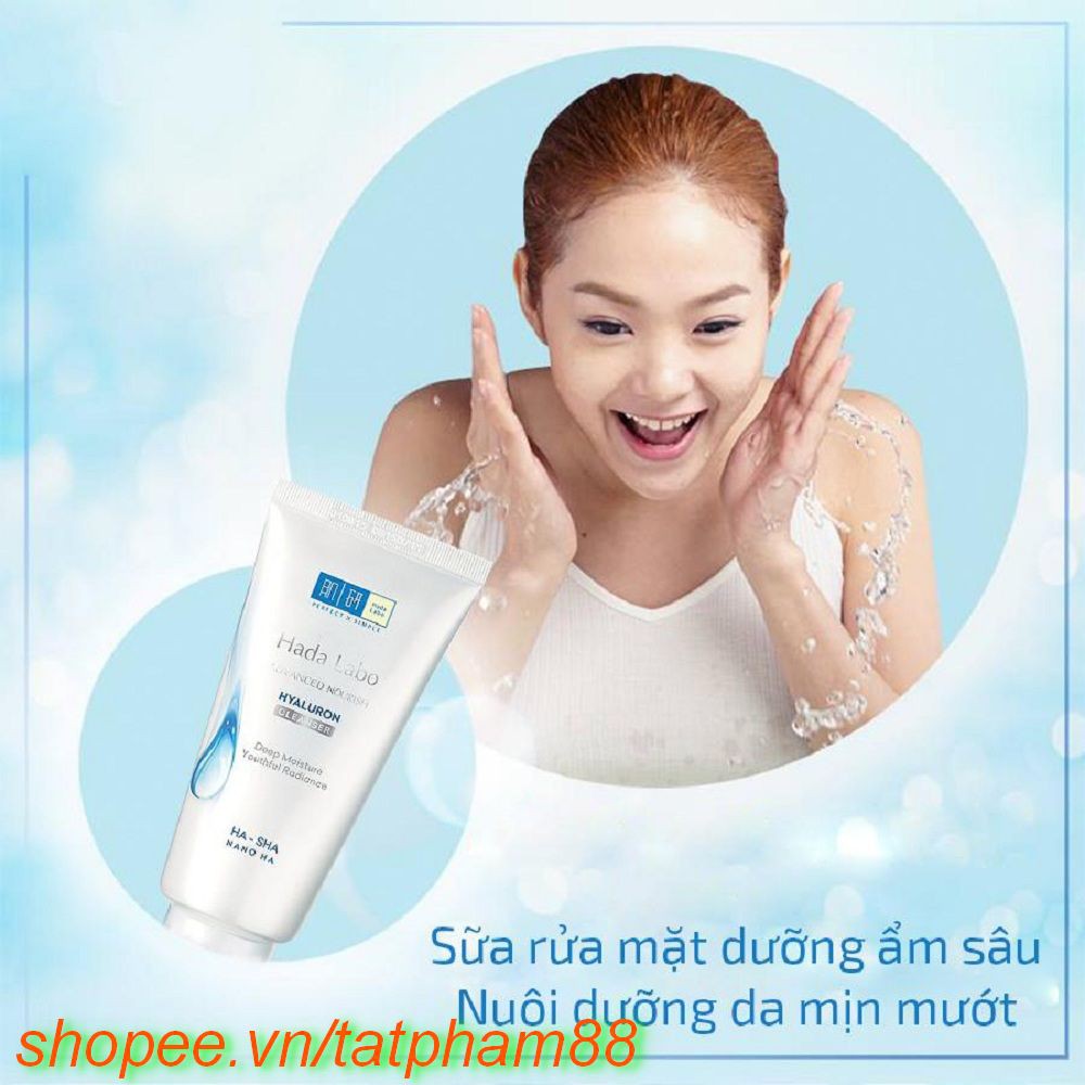Sữa Rửa Mặt 80g Hada Labo Dưỡng Ẩm Tối Ưu Advanced Nourish Hyaluron Cleanser Chính Hãng.