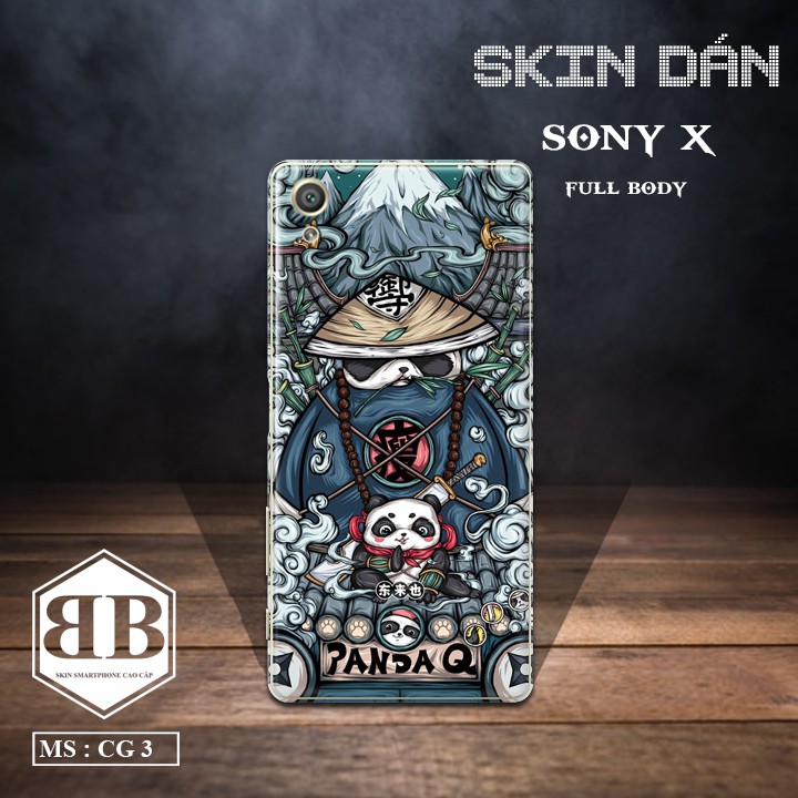 Bộ Skin Dán Sony Xperia X dán full lưng viền dùng thay ốp lưng điện thoại hình 12 con giáp theo yêu cầu