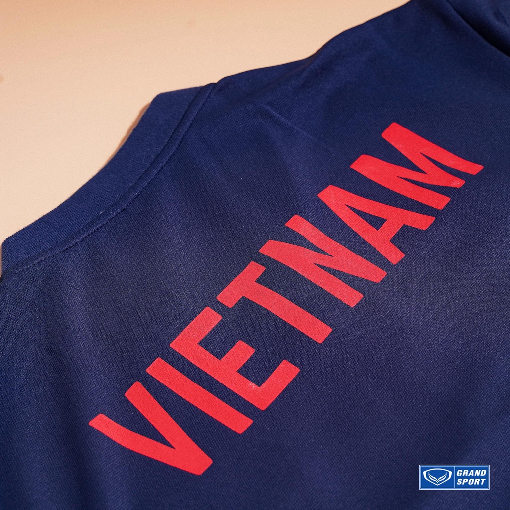 Áo Thun Di Chuyển Đội Tuyển Việt Nam 2022 Grand Sport Chính Hãng Sợi Polyester Cao Cấp Logo Dệt