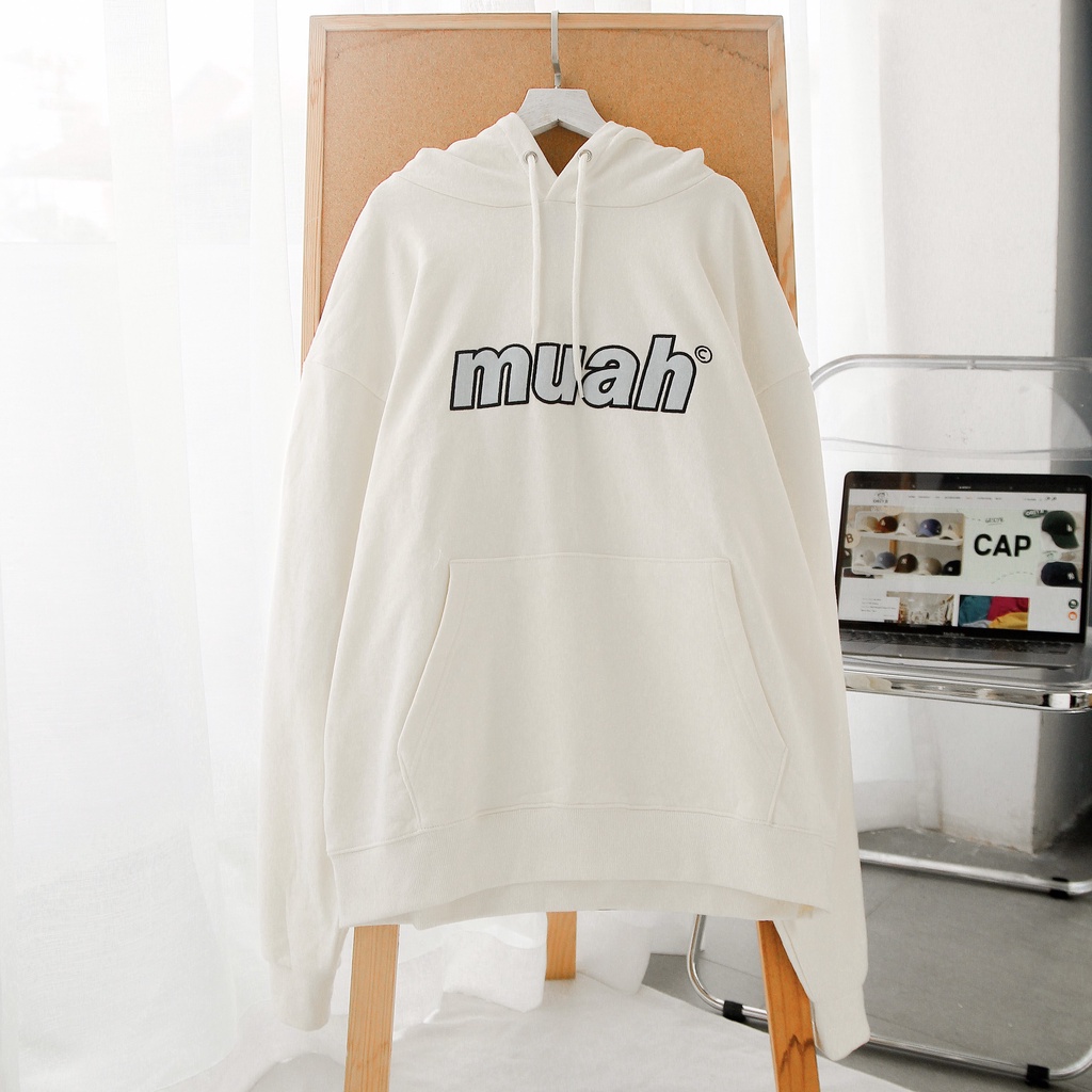 Áo Hoodie MuahMuah In Logo Màu Kem Phong Cách Hàn Quốc | BigBuy360 - bigbuy360.vn
