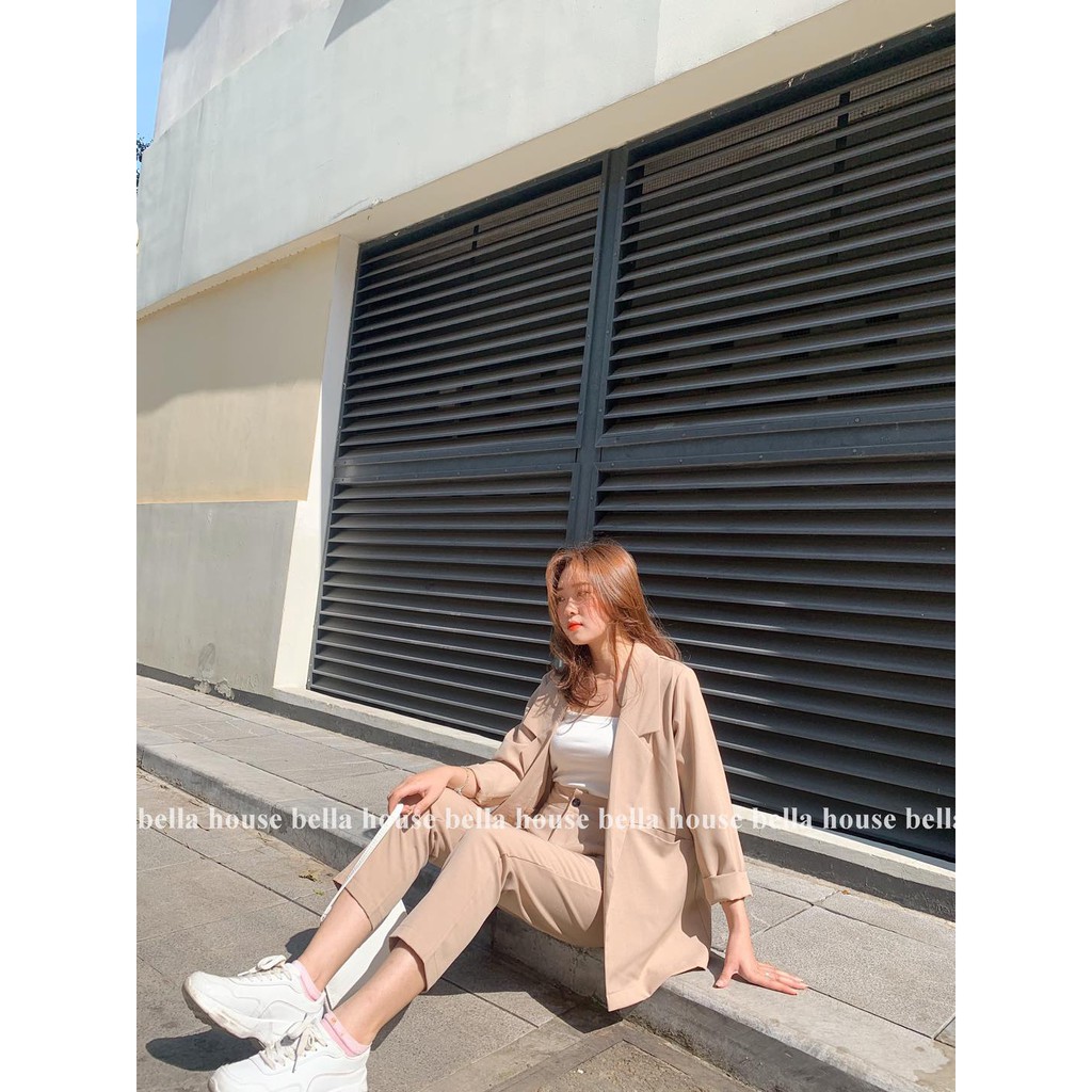 Aó blazer không khuy nâu | BigBuy360 - bigbuy360.vn