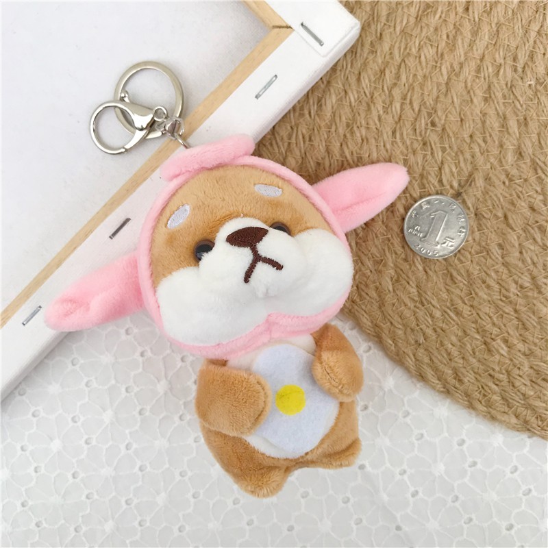 Móc Khóa Hình Chú Chó Shiba Cosplay Nhồi Bông Đáng Yêu Treo Balo, Túi Xách, Điện Thoại, Chìa Khóa 11cm