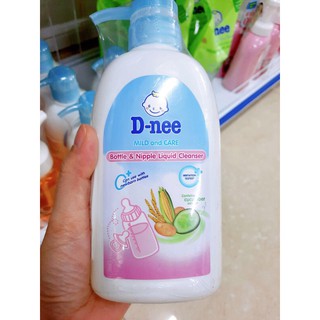 (Mẫu mới) Nước rửa bình sữa Dnee dạng chai 620ml
