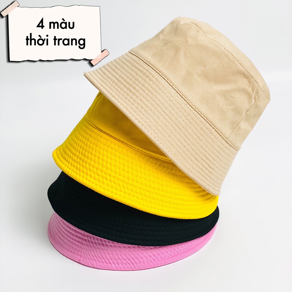 Mũ Nón Bucket trơn  Mũ Nón tai bèo vành cúp trơn Ulzzang form unisex nam nữ