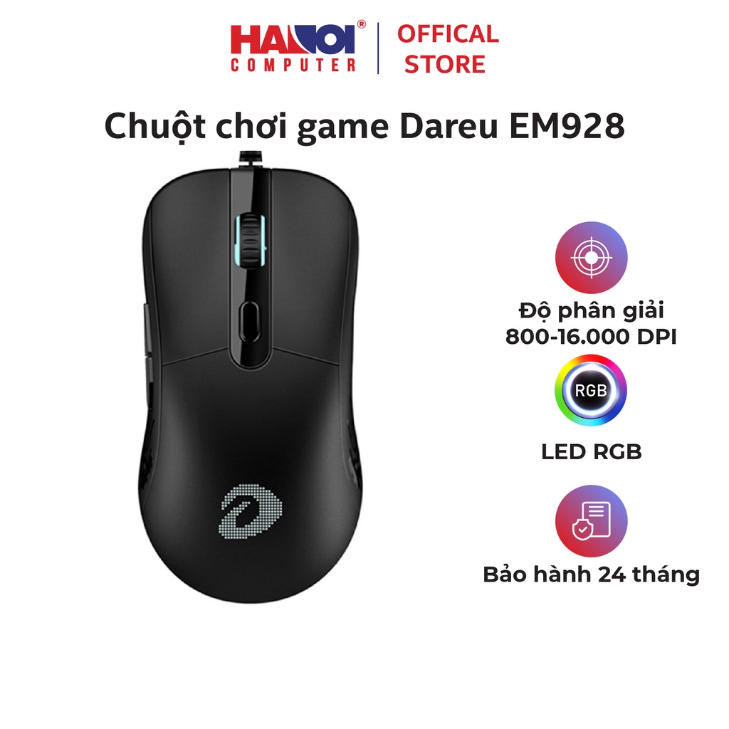 Chuột chơi game Dareu EM928 (LED RGB) Switch DareU với độ bền và phản hồi tốt lên tới 50 triệu lần bấm