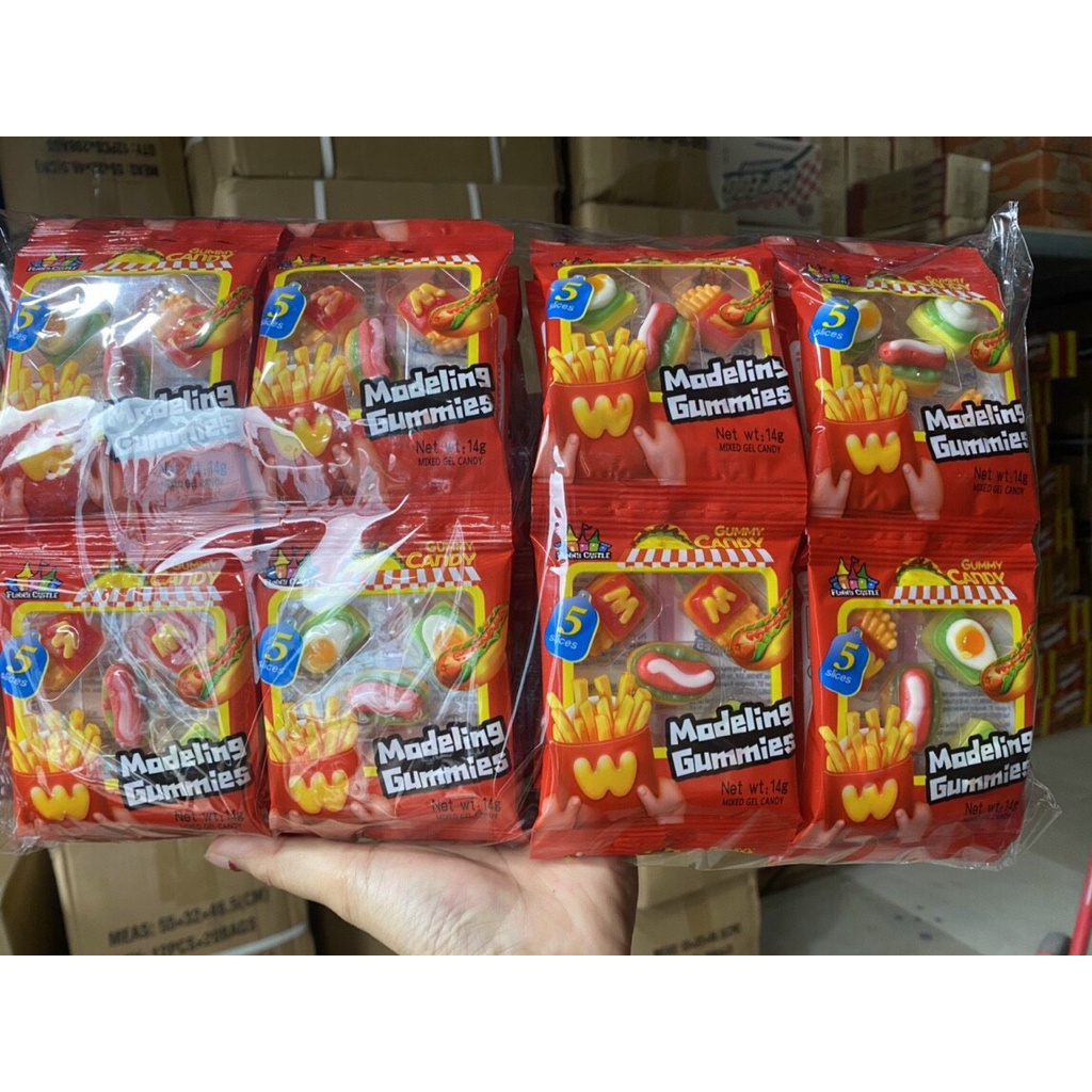 Lẻ 1 gói Kẹo dẻo dây nhiều hình Gummy Candy siêu ngon 14gr ăn là mê