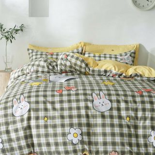 Bộ Chăn Ga Gối Tim Đôi Cotton Poly