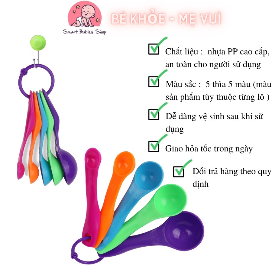 Bộ 5 thìa đo lường, định lượng.