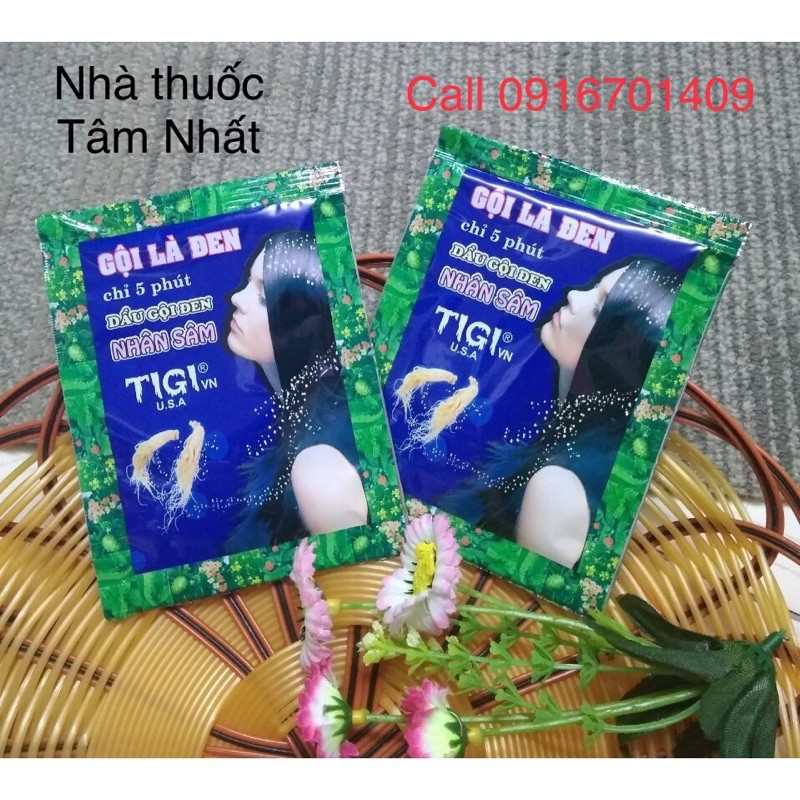 Dầu gội đen tóc tigi dầu gội phủ bạc nhân sâm thảo mộc Gội là đen chỉ 5 phút