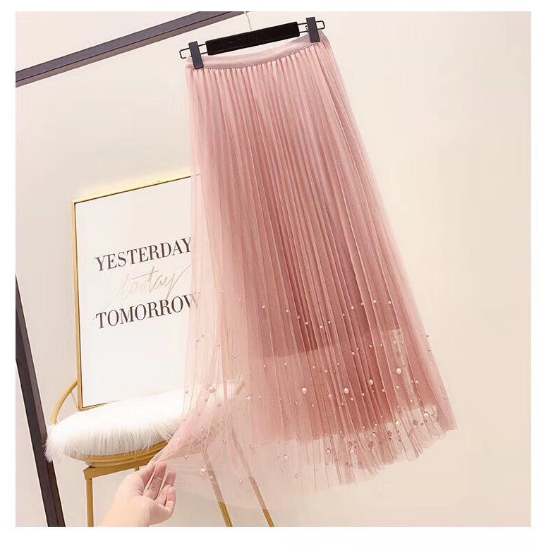 Chân Váy Xếp Ly Dáng Dài Đính Ngọc Cực Điệu | BigBuy360 - bigbuy360.vn