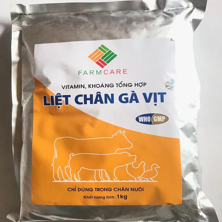 Thuốc bổ chống liệt chân gà vịt, tăng khung,bổ sung khoáng chất cho gia súc gia cầm gói 1kg