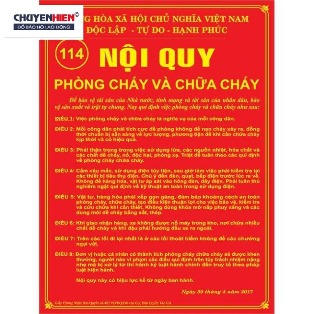 Tiêu lệnh PCCC đầy đủ 4 tấm