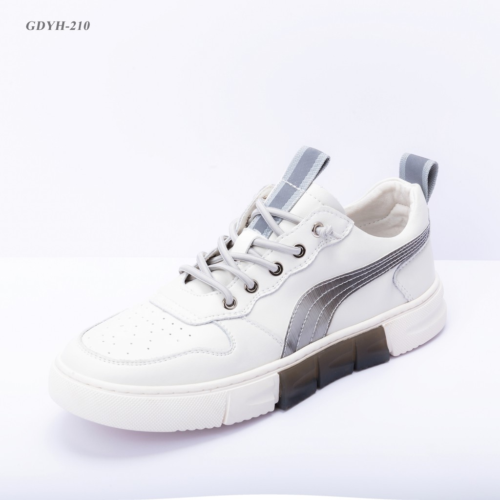 Giày nam màu trắng chất liệu da kiểu dáng sneaker thể thao cao cấp GDYH210 htstore | BigBuy360 - bigbuy360.vn