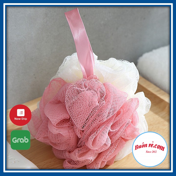 Bông Tắm Tròn Cao Cấp 2 Màu Pastel Xinh Xắn, Lưới Mềm Mại 00269