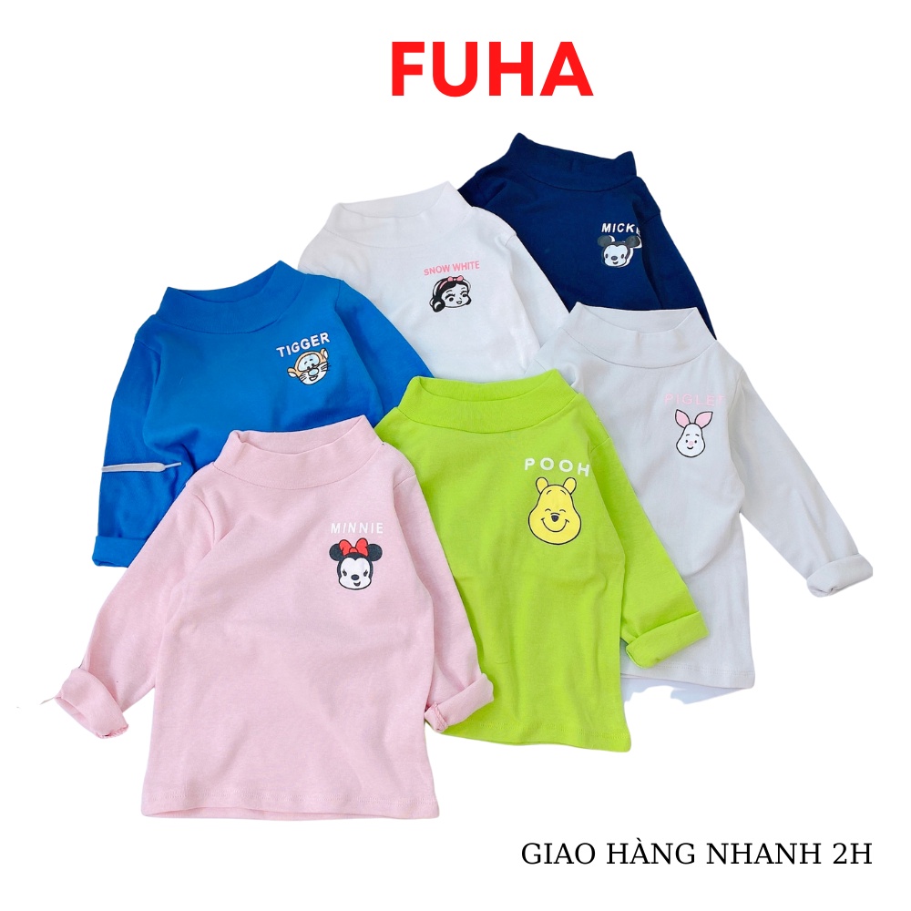 Áo cổ lọ thu đông 2022 cho bé FUHA, áo cổ cao bozip mềm mại bé 8kg đến 20kg