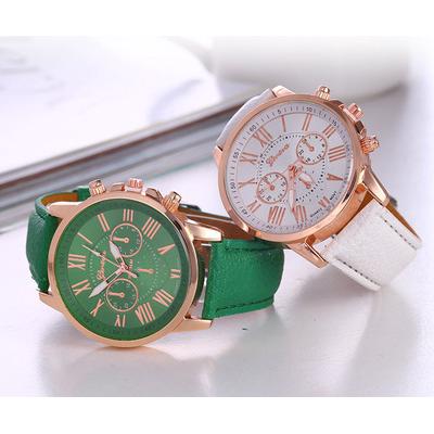 Đồng Hồ Geneva Dây Da Thiết Kế Đơn Giản Cho Nữ