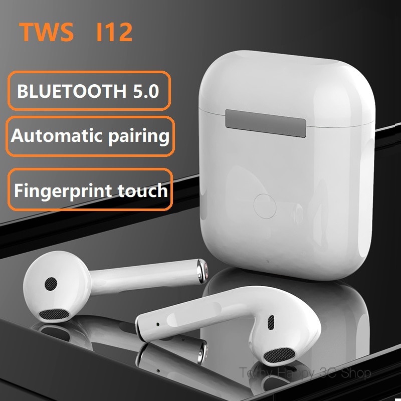Tai Nghe i12 Bluetooth 5.0 Không Dây Thời Trang Với Hộp Đựng Bằng Silicone Cho iOS Android