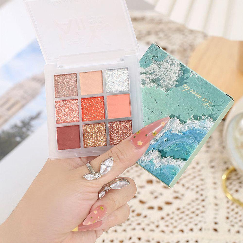 Bảng Phấn Mắt 9 Màu Ánh Nhũ Lấp Lánh Lên Màu Cực Chuẩn