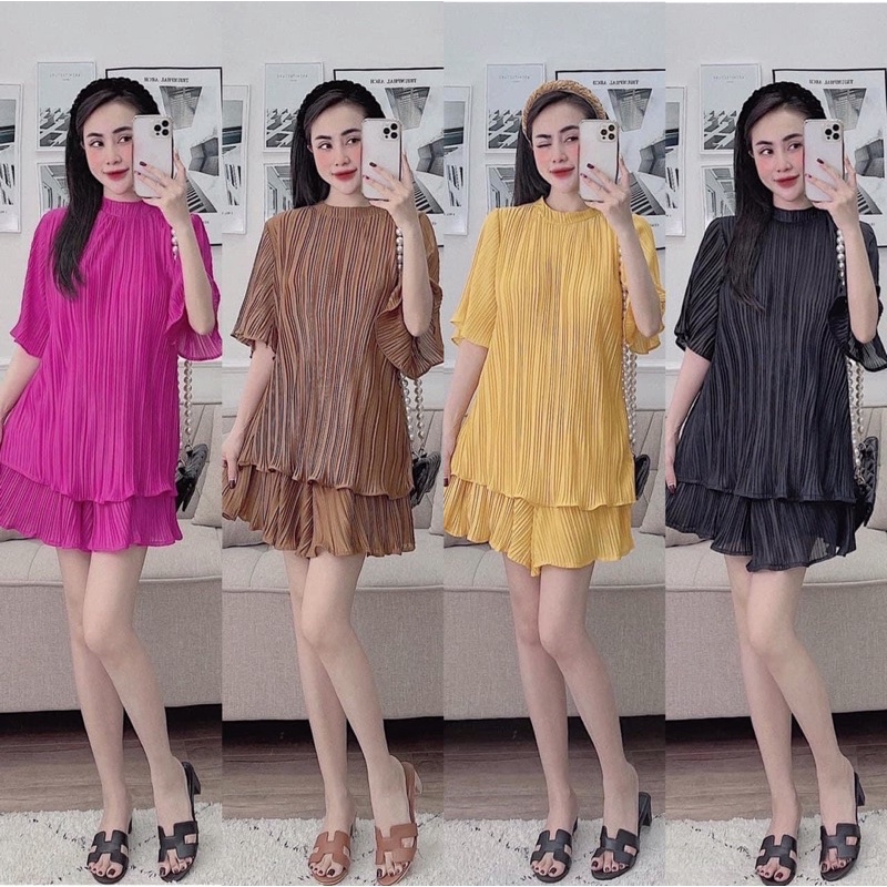 Set đồ bộ đùi mặc nhà dập ly giá rẻ