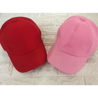 Mũ lưỡi trai trơn đỏ - hồng - trắng