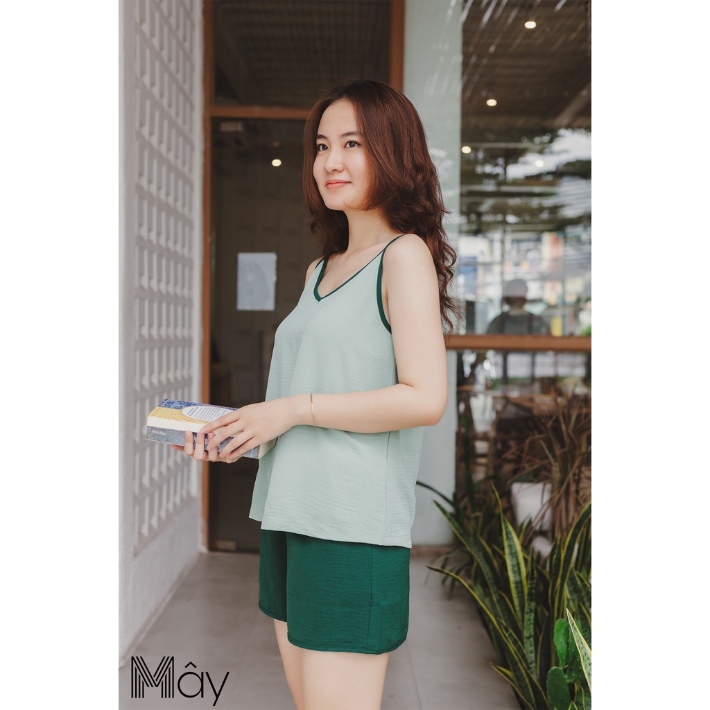 Đồ mặc nhà MÂY cơ bản đũi 2 dây quần ngắn