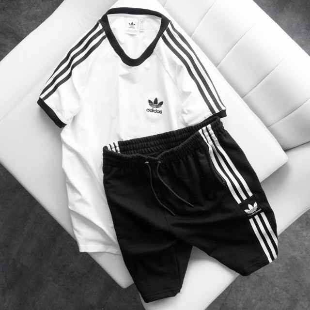 Bộ quần áo thể thao nam ⚡ 1 ĐỔI  1⚡ thun cao cấp, bộ adidas nam mùa hè cộc tay năng động tracksuit - HALLO  STORE