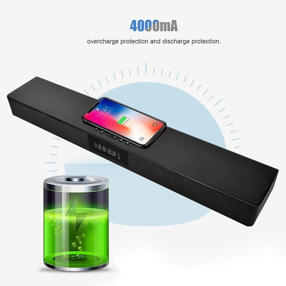 Loa Bluetooth Công Suất 20W, Hỗ Trợ Kết Nối TV, Màn Hình Led Hiển Thị Giờ, SUPER BASS Âm Thanh Vòm 3D