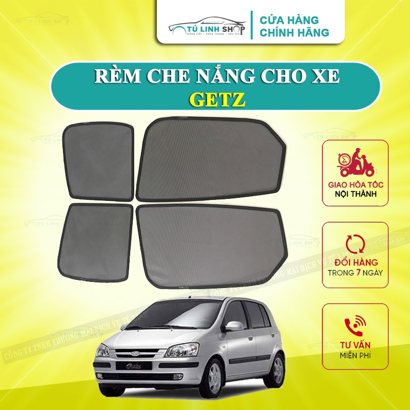 Rèm che nắng nam châm cho xe Hyundai Getz, bộ 4 tấm cho 4 cửa, hàng loại 1 cao cấp nhất, vừa khít kính