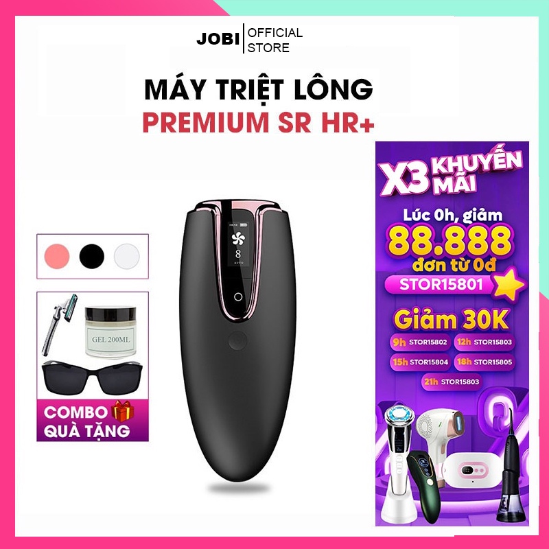 Máy Triệt Lông Vĩnh Viễn Premium, Máy Triệt Lông Cao Cấp rẻ, Trẻ Hóa Da Sạch Bóng Lông , Vô Hạn Xung Bảo hành 12T