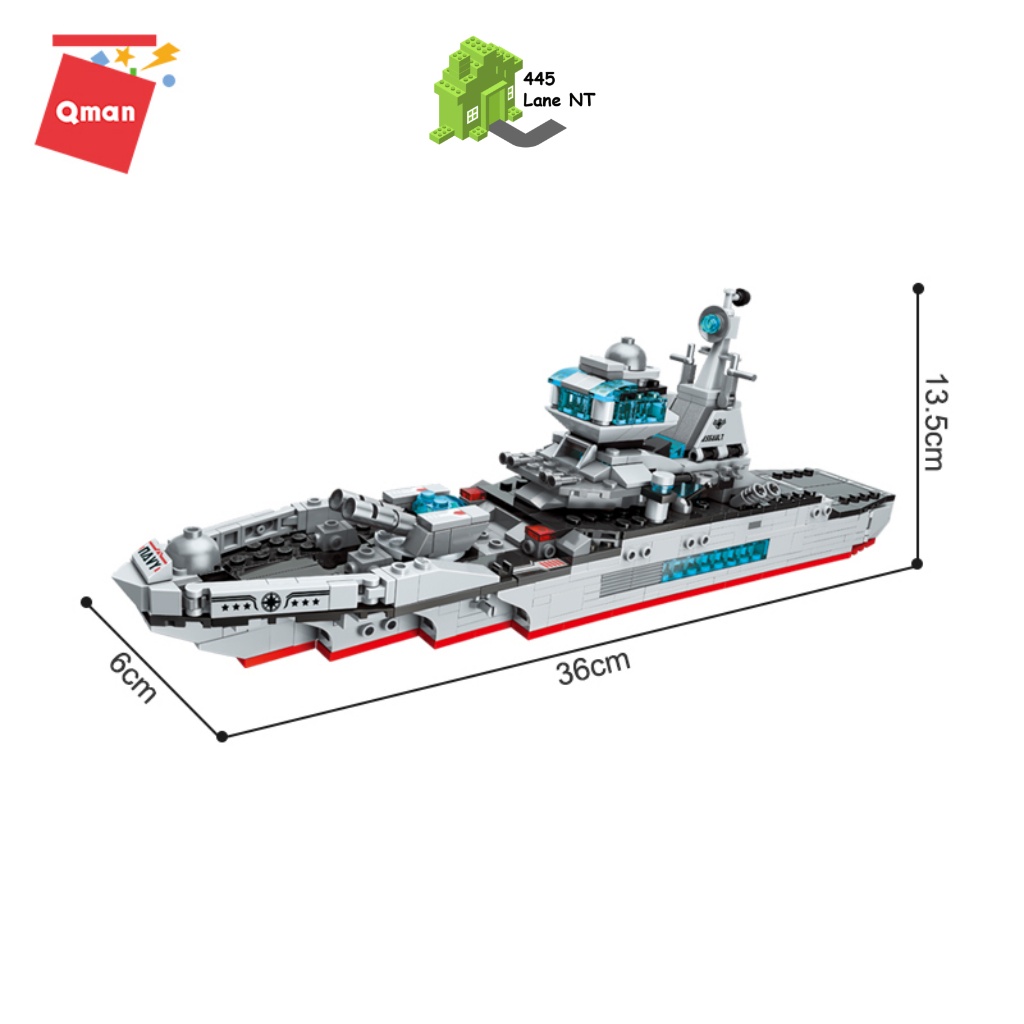 Đồ Chơi Lắp Ráp Lego Qman 1411 Tàu Quân Sự Tuần Tra Trên Biển 710 Chi Tiết Cho Trẻ Từ 6 Tuổi
