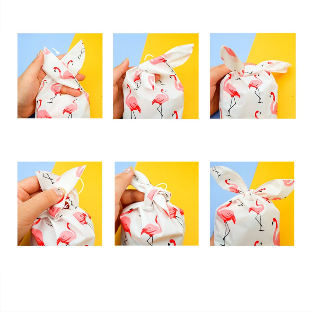 Túi Đựng Bánh Quy Snack Bánh Dứa Kiểu Cột Tai Thỏ SET 10 Túi 10x17 Cm