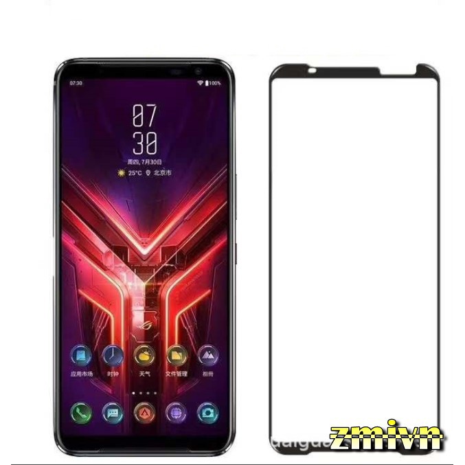 Cường lực Full màn Asus ROG phone 5 /  ROG phone 2 / ROg phone 3 Rog 6 Rog 6 pro ( tặng keo chống hở mép )