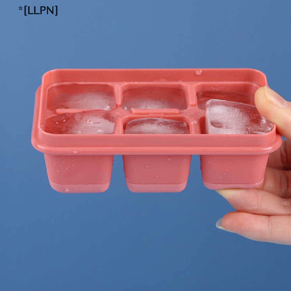 Khuôn Silicon Làm Đá Viên 6 Ngăn Đáy Mềm DIY