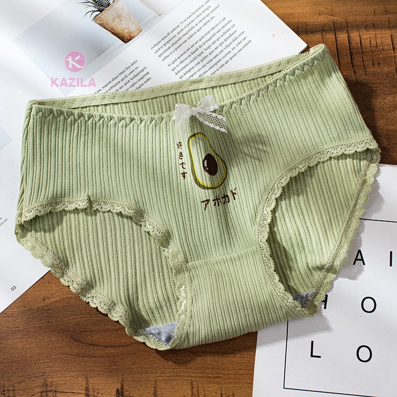Quần lót nữ hình quả bơ gân tăm dễ thương, quần lót cotton xuất Nhật Kazila QLH7G | BigBuy360 - bigbuy360.vn