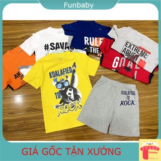 Bộ cộc tay cho bé 5-18 tuổi hàng GAP Việt Nam xuất khẩu, Bộ hè bé trai vải cotton co giãn thấm hút mồ hôi