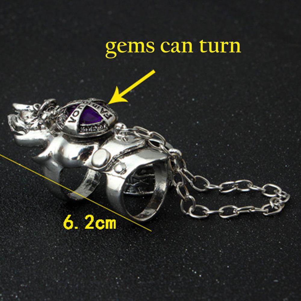 Nhẫn Dây Xích Đôi Họa Tiết Hoạt Hình Phong Cách Hip hop|Nhẫn Nam Hóa Trang Nhân Vật Hoạt Hình