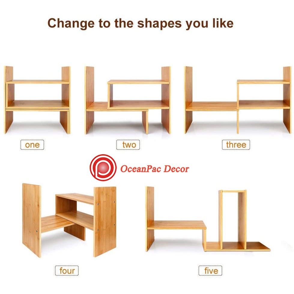 Kệ Sách Gỗ Mini Lắp Ghép Để Bàn Học (48x17x35 cm)  MS:031 | BigBuy360 - bigbuy360.vn