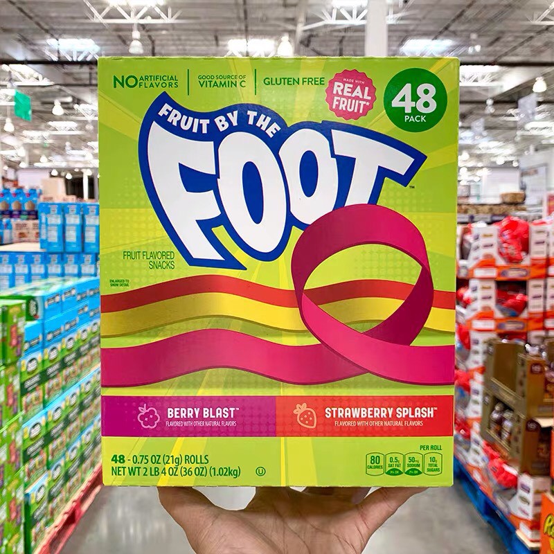 KẸO CUỘN TRÁI CÂY TỰ NHIÊN FRUIT BY THE FOOT HỘP 48 CUỘN HỘP 1.02KG